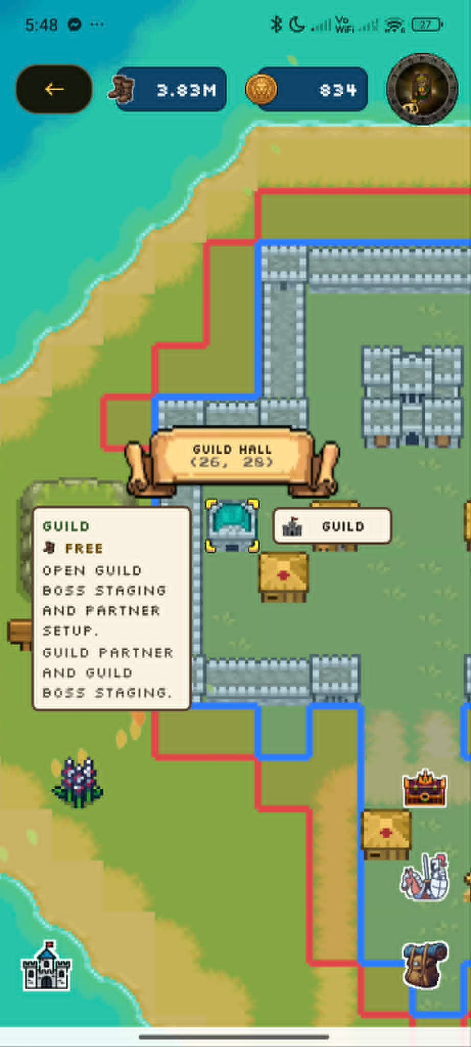 Step Conquest Guild Hall on the world map